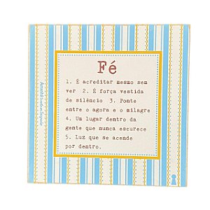 Quadro Box Fe significado em MDF 12x12X3,5cm