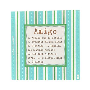 Quadro Box Amigo Significado em MDF 12x12x3,5cm