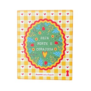 Quadro Box Forte e corajosa em MDF 8X10X3,5cm