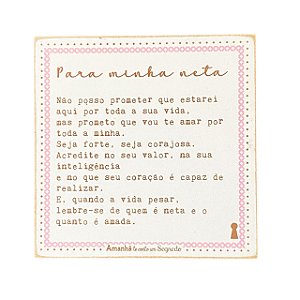 Quadro Box Para minha neta 12x12x3,5cm em MDF