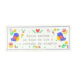 Quadro Box Netos alegria em MDF 6x15x3,5cm