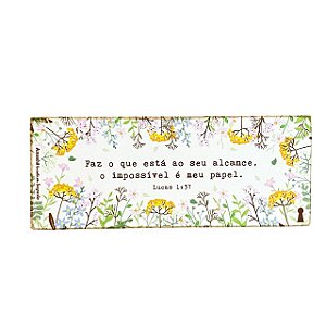 Quadro Box Impossivel meu papel em MDF 6x15x3cm