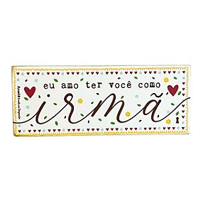 Quadro Box Amo Irma em MDF 6X15x3cm