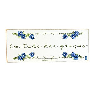Quadro Box Dai gracas em MDF 6x15x3cm