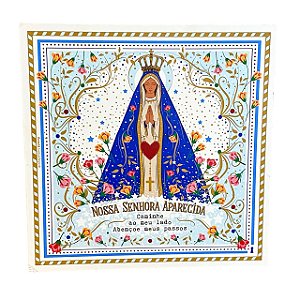 Quadro Box Nossa Senhora Aparecida em MDF 25x25x4cm