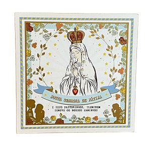 Quadro Box Nossa Senhora Fatima em MDF 20x20x3cm