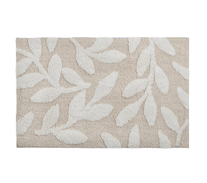 TAPETE FOLHAGEM NEUTRA SOFT 50X80 100% ALGODAO CLO CASA