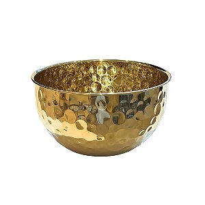 BOWL INOX MARTELADO DOURADO 13,5x23cm