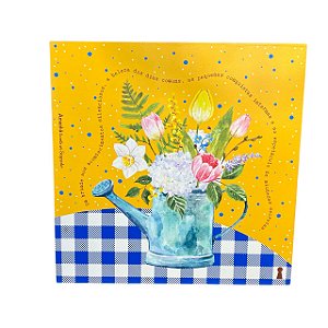 Quadro Box Regador miudezas secretas 40x40cm em MDF