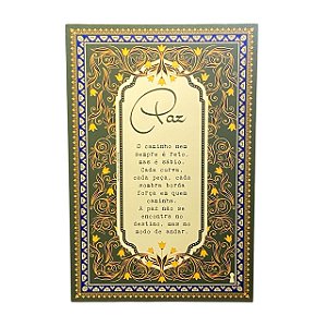 Quadro Box Paz 40x60cm em MDF