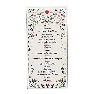 Quadro Box Seja feliz branco 40x60cm em MDF