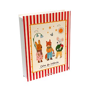 Caixa Livro G Infancia bichinhos 26x20,5x4,5cm em MDF