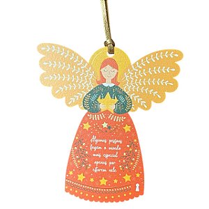 Tag Anja Mundo especial em MDF 15X14CM