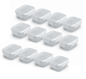 Kit 12 Potes Vidro 1150ml Hermético Marmita Forno Refratário