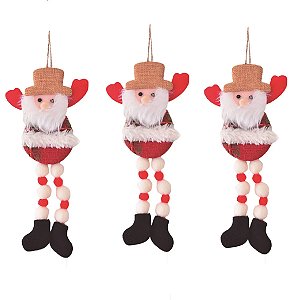 KIT 3PÇS ENFEITE NATALINO RENA PERNAS SORT 23X10CM