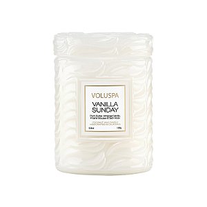 MINI VELA POTE VIDRO 50H RELEVO VANILLA SUNDAY VOLUSPA
