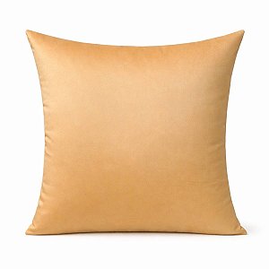 ALMOFADA EM VELUDO LISO MOSTARDA 50X50