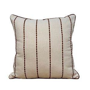 ALMOFADA EM LINHO DE LISTRA TEXTURIZADA TERRACOTA 50X50