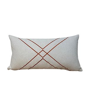 ALMOFADA RETANGULAR BORDADA COM  PONTOS CRUZADOS 23x50