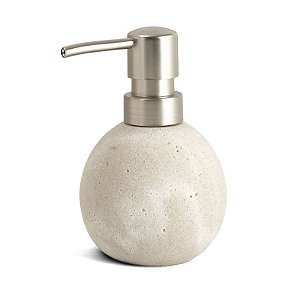 PORTA SABONETE LÍQUIDO EM RESINA RUSTICO BEGE