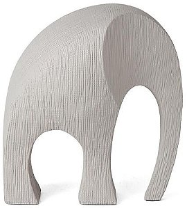 ESCULTURA ELEFANTE EM POLIRRESINA BEGE MART 18cm