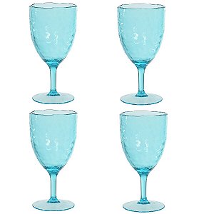 KIT 4 TACAS ACRILICO 400ml MARTELADO (AZUL) FLORARTE