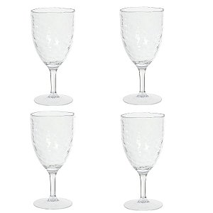 KIT 4 TACAS ACRILICO 400ml MARTELADO (TRANSPARENTE) FLORARTE