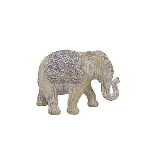 ESCULTURA ELEFANTE INDIANO EM MDF NATURAL 20CM