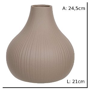 VASO DECOR CERAMICA MARROM 24,5CMX21CM FLORARTE