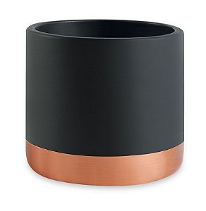 CACHEPOT PRETO E COBRE EM CIMENTO