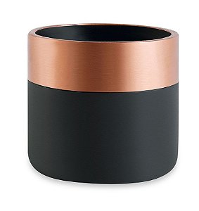 CACHEPOT PRETO E COBRE EM CIMENTO