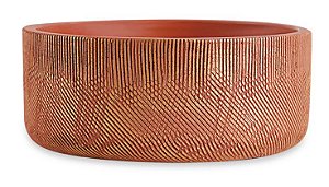 CACHEPOT CENTRO DE MESA TERRACOTA E DOURADO EM CIMENTO M