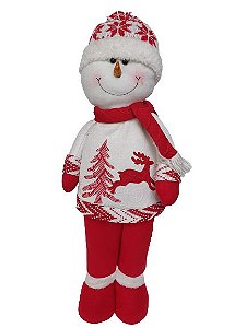 BONECO DE NEVE DECORATIVO C/ PERNA RETRATIL