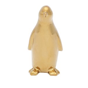 DECOR CERAMICA LOVELY PENGUIM DOURADO