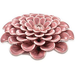 ESCULTURA FLOR ROSA EM CERAMICA