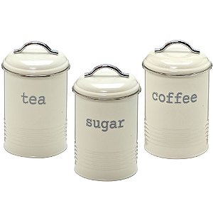 KIT 3 LATAS COM TAMPA ( TEA , COFFEE , SUGAR)