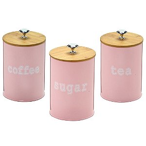 KIT 3 LATAS COZINHA ROSA