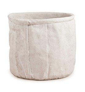 CACHEPOT BRANCO DECORATIVO EM CIMENTO