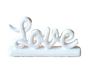 Escultura Mini Love em Ceramica Branco Fosco