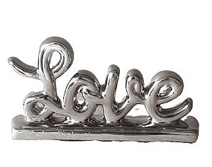 Escultura Mini Love em Ceramica Prata