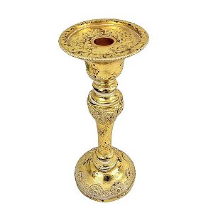 CANDELABRO EM RESINA DOURADO ENVELHECIDO P