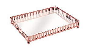 BANDEJA COBRE EM METAL COM ESPELHO