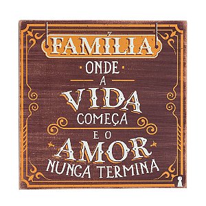 Quadro Box Familia Significado 25X25cm