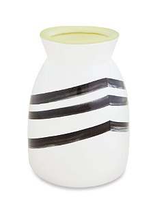 VASO EM CERAMICA PRETO E BRANCO