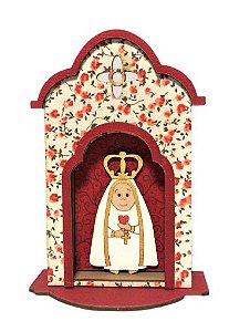 Oratorio em madeira Nossa Senhora de Fatima