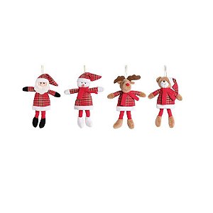 CONJ C/4 MINI BONECO XADREZ NOEL/URSO/RENA/B.NEVE