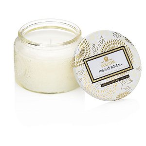 VELA VOLUSPA POTE VIDRO P 25H RELEVO NISSHO SOLEIL 90g