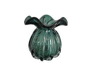 VASO DE VIDRO ESTILO MURANO VERDE VENEZA