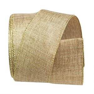 Fita Decorativa Dourada 6.3cm x 9.14m