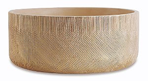 CACHEPOT NUDE E DOURADO EM  CIMENTO G